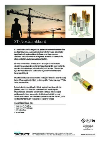 Brochure - ST-Lifting Anchors - October 2018 (Finnish)