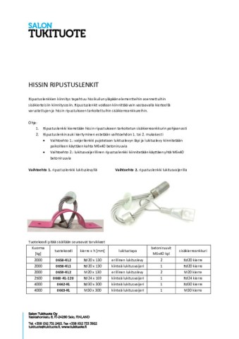 Hissin ripustuslenkit - esite/ohje 2024-02