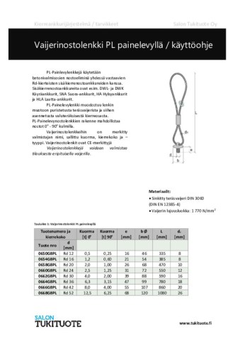 Painelevylliset PL vaijerinostolenkit 2021-08